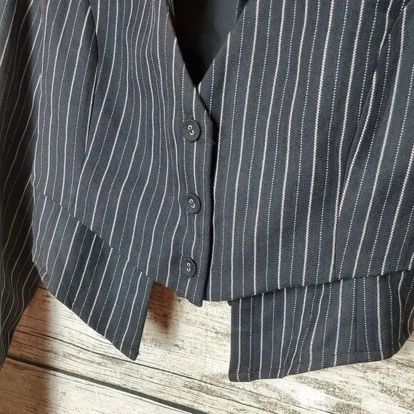 I.AM. GIA Black Havena Pinstripe Jacket Size XXS NWT - Picture 2 of 9